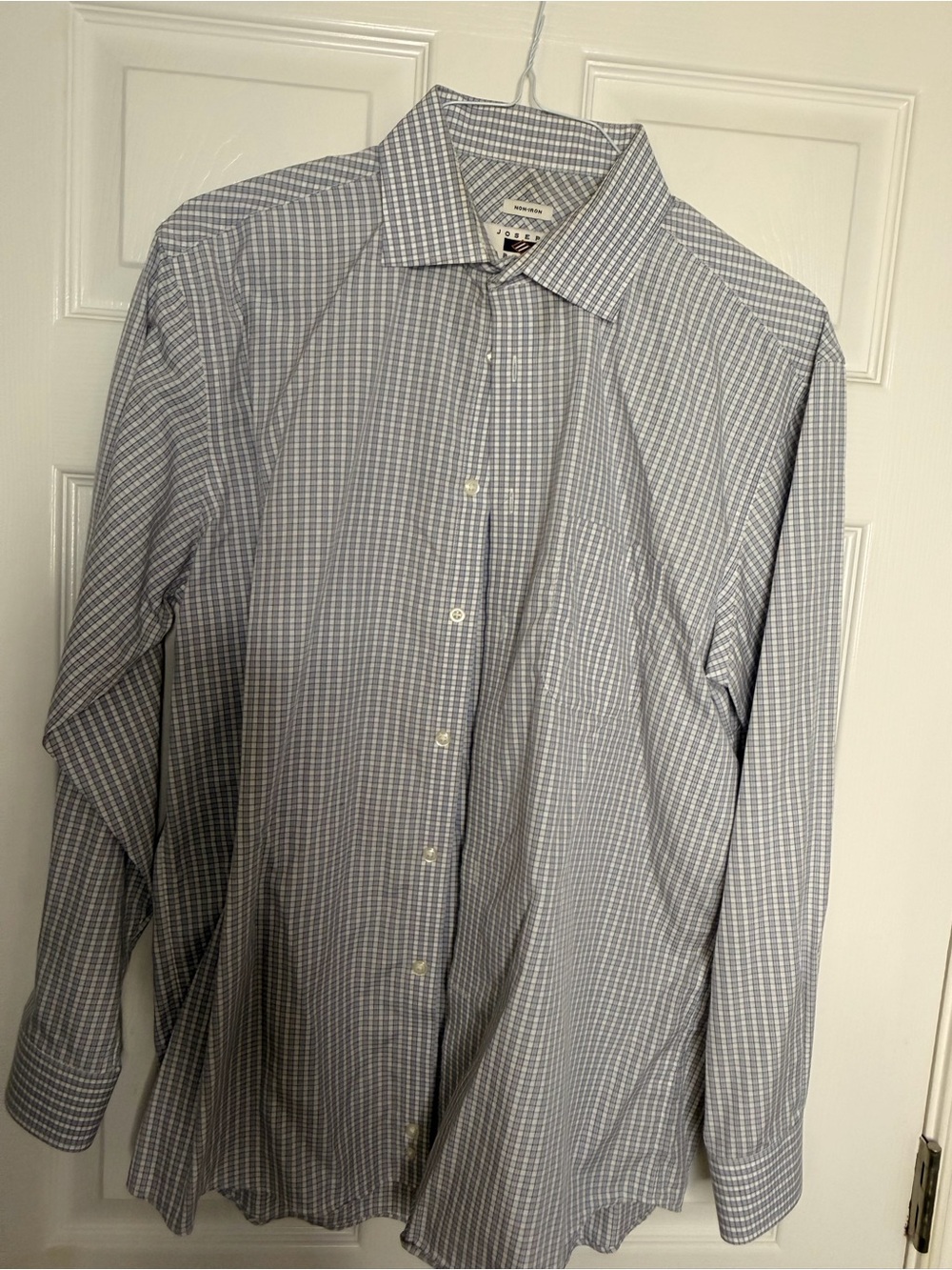 Joseph Light Blue & White Micro-Check Dress Shirt